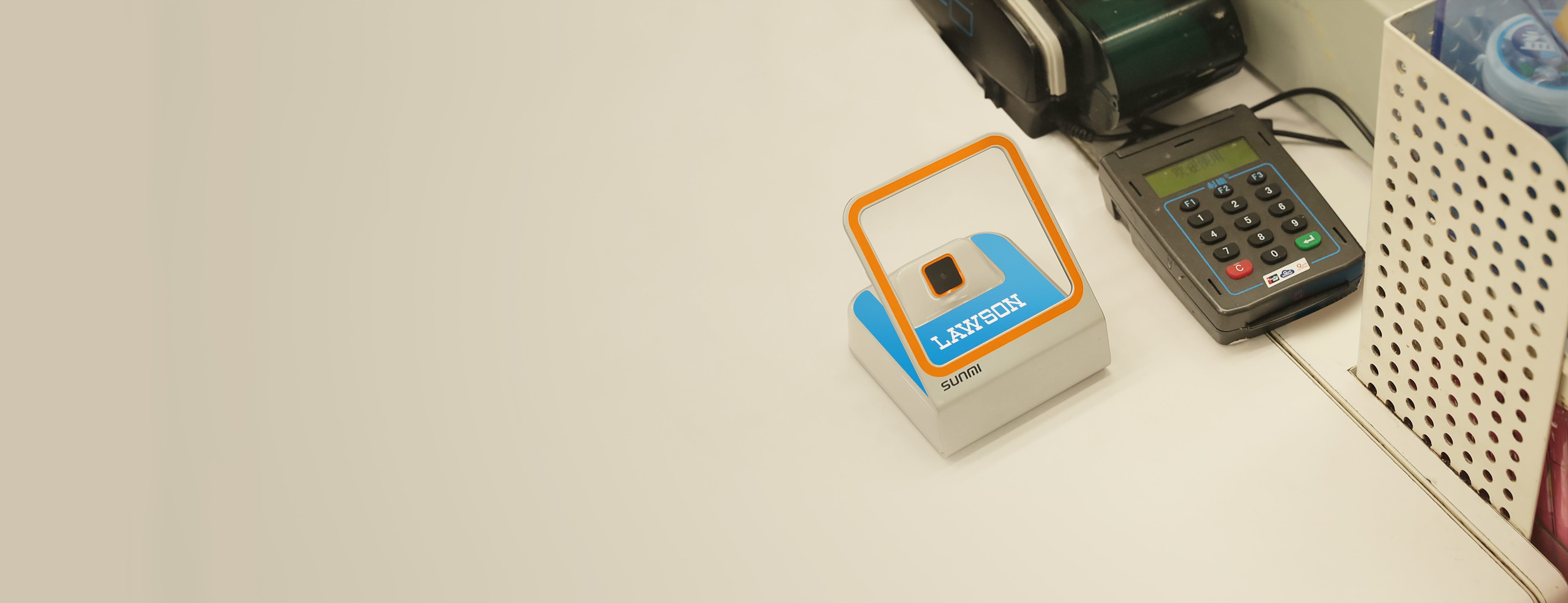 SUNMI Blink 2D barcode scanner deployed at LAWSON convenience store checkout
