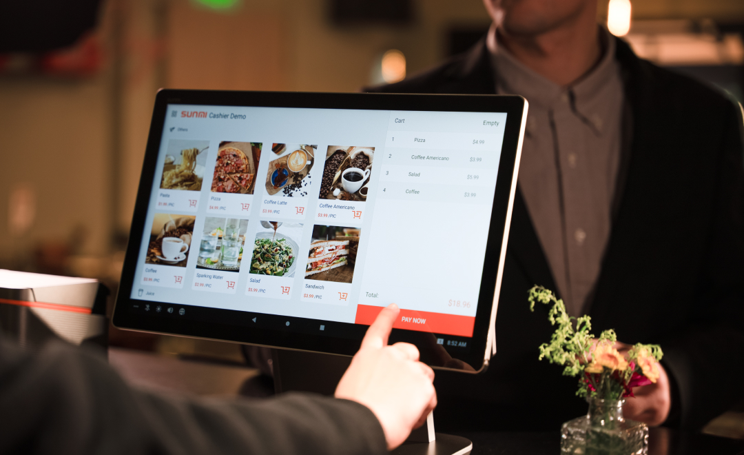 SUNMI D3 PRO order entry screen close-up