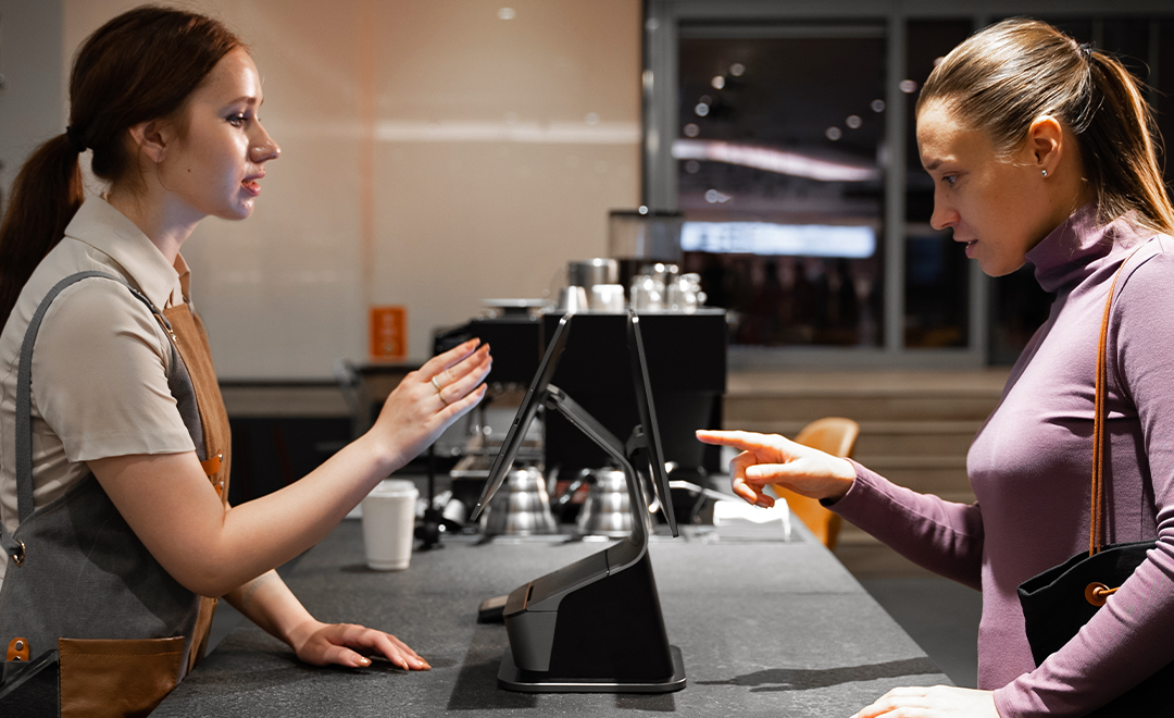 SUNMI T3 Pro desktop POS terminal at retail checkout station