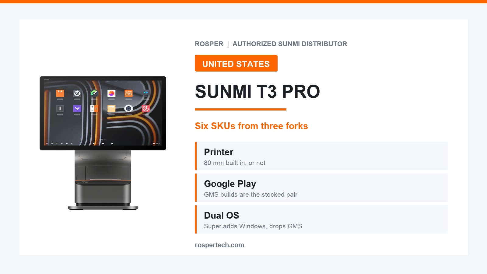 Where to Buy the SUNMI T3 PRO in the United States: All Six SKUs